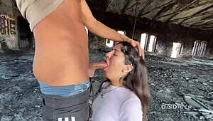 Caught an 18 y.o. girl in private sector, punished her hard! 😈