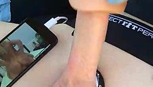 hot guy masterbating with fleshlight pocket pussy and shooting cum