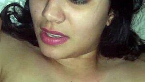 latina amateur explores her body gently