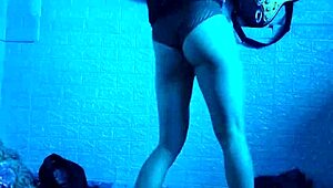 Sexy college girl dances sensually, gets aroused, and reveals her pussy