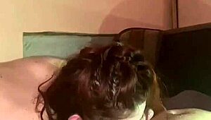 Sexy slut gives handjob, blowjob, deepthroat, riding, then licks cumshot.