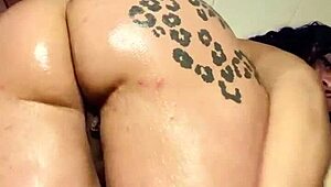 christina fox gets oiled and claps her ass