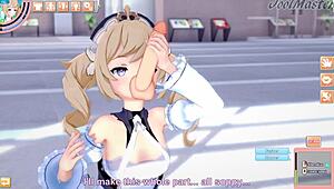 Barbara Genshin Impact Fucks in Shopping Center