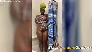 i'm clapping my juicy ass with toys in the shower, goddess style