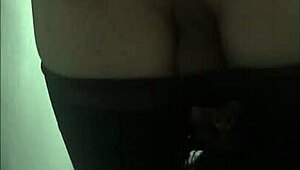 Sexy travesti plays with anal balls under clothes