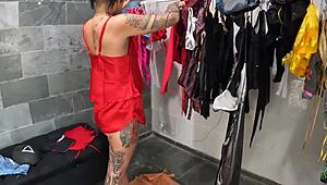 latina amateur bathes in dirty lingerie before private encounter with unknown partner