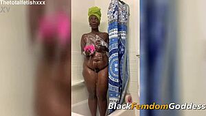 i'm clapping my juicy ass with toys in the shower, goddess style