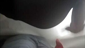 Sexy travesti plays with anal balls under clothes