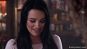 Brunette anal banged hard at kink shop