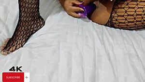 Morena in 4K Ultra HD Masturbates with Giant Dildo for Double Penetration