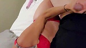 horny wife performs amateur blowjob and sucking in early morning