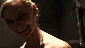 A cute babe with big boobs steps into the shower for a relaxing wash.