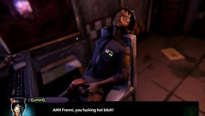 Girl Fucks Guy in Hentai Game with Ripped Clothes and Teasing.