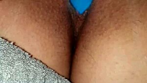 Girl with wet pussy in action