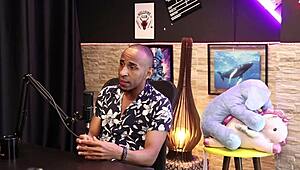 The black top reveals the scar on his hard broken cock, delighting in the sensual oral pleasure.