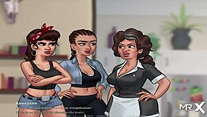 girls watch tv quietly in summertimesaga e4 55