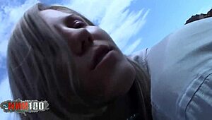 Hey, check this petite blonde getting nailed by an old creep in the woods!