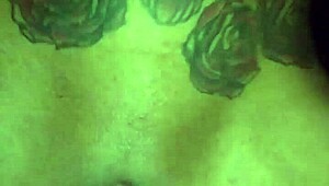 Extreme squirting couple with tattoos gushing wildly