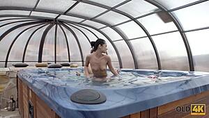 Long-Legged Girl Moans During Hot Old-Young Sex