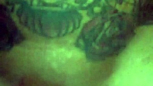 Extreme squirting couple with tattoos gushing wildly