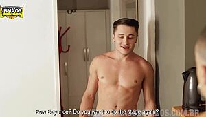 Straight guys fucking passive bareback in double action