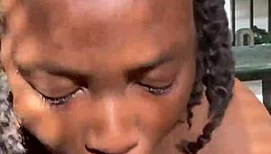 her first blowjob against her sloppiest deepthroat yet