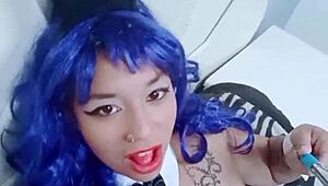 Dana Barzagli rocks Bulma outfit for intense masturbation