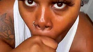 Pretty Babe Sucking and Stroking Pretty Dick POV