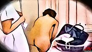Jav lesbian massage turns seductive in animated Asian fantasy