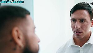 Tattooed Gay Hunk Fucks BFF Stud Bareback in Missionary Anal