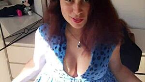 I try on new swimwear and dresses, showing off my tanned skin in the bedroom with barefoot charm.