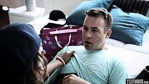 Taboo Lesbian Teen Seduced by Horny Stepbrother's Rough Fucking