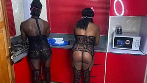 Want ebony lesbians in kitchen blowjob? Cum in mouth with freakyqueennxx!