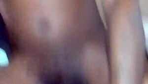 Intense pounding of pretty brown pussy leads to cumshot.