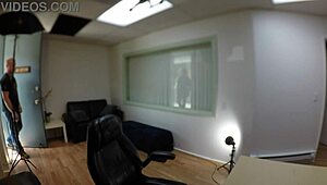 veronica valentine's casting interview turns messy with ripped clothes, dripping creampie, and intense action