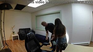 veronica valentine's casting interview turns messy with ripped clothes, dripping creampie, and intense action