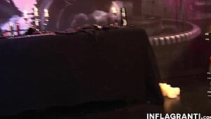 European Brunette Teases Us with Leather and Masturbation in USA Scene