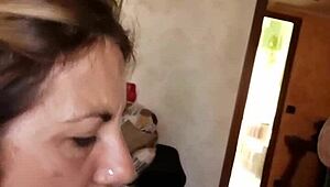 Husband's brother knocks, asks to enter, and I suck his cock for a cumshot drink