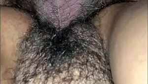 Sloppy Seconds Creampie with Hairy Pussy Close-Up!