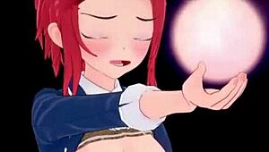 Japanese anime babe squirts hard in maledom hentai action