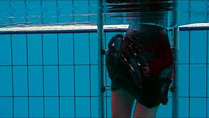 shaved cutie nata szilva, umm, she’s like a mermaid in the pool, ya know?