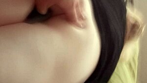 Blonde girlfriend cheats with her pussy exposed in a steamy encounter.