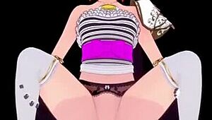 Japanese anime babe squirts hard in maledom hentai action