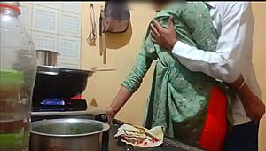 Indian sexy wife got drilled hard while cooking in the kitchen.
