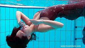 shaved cutie nata szilva, umm, she’s like a mermaid in the pool, ya know?