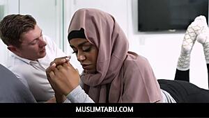 stepsister milu blaze blows christian stepbrother in hijab