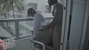 Latina Performs On Balcony At Event.