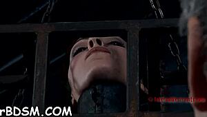 innocent brunette babe tries bdsm slavery with toys and hardcore masturbation