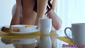 Tongued spanish babe with huge tits gets hardcore oral and fucking in shoes 😈