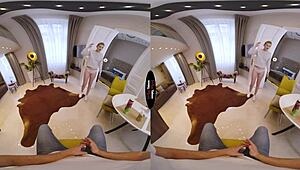 stepbrother explores virtual taboo with new toy in pov scene